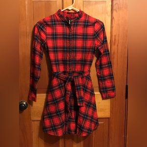 Cozy Cabin Kids Kiel James Patrick Red Plaid Santa Baby Girls Dress Size 12